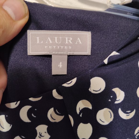 Laura Petites size 4,  moon pattern sleeveless dress - Picture 3 of 7